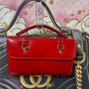 Vintage Red Top-Handle Womens Bag